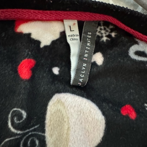 Jacklyn Intimates - Cozy Black Pajamas with Cocoa Cup Pattern - Picture 4 of 7